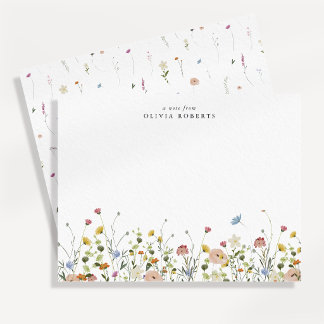 Watercolor Wildflower Meadow Note Card