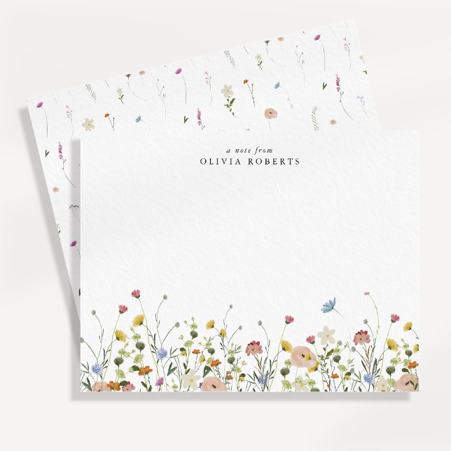 Watercolor Wildflower Meadow Note Card (Creator Uploaded)