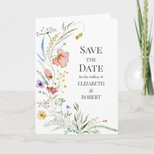 Watercolor Wildflower Meadow Save the Date Card