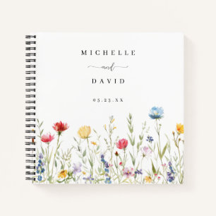Watercolor Wildflower Meadow Wedding Guest Book