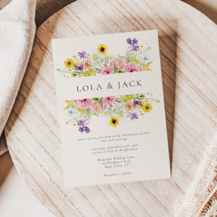 Watercolor Wildflower Meadow Wedding Invitation