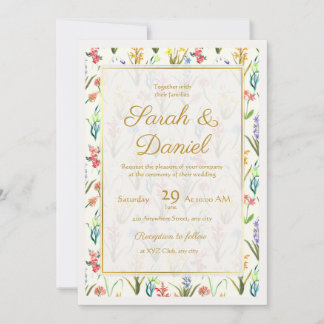 Watercolor Wildflower Millefleur  Invitation