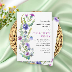 Watercolor wildflower Mother's Day Brunch Invitation