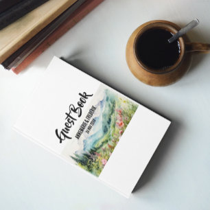 Watercolor Wildflower Mountain Guest Book