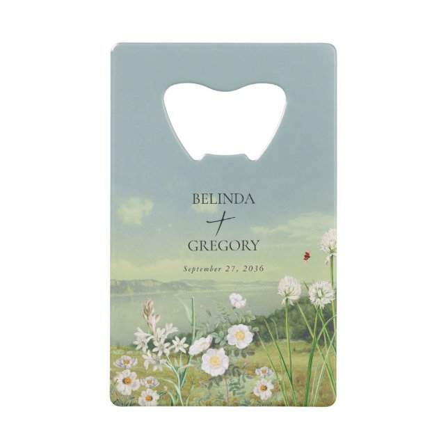 Watercolor Wildflower Mountain Landscape Wedding (Front)