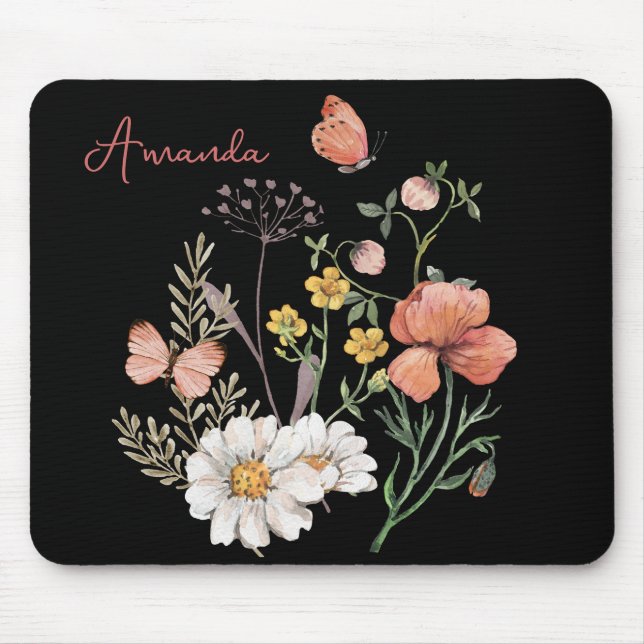 Watercolor Wildflower  Mouse Pad (Front)