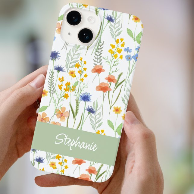 Watercolor Wildflower Name Case-Mate iPhone Case (Creator Uploaded)