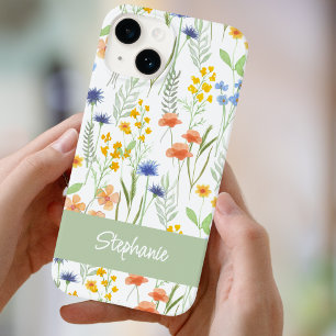 Watercolor Wildflower Name iPhone 14 Case