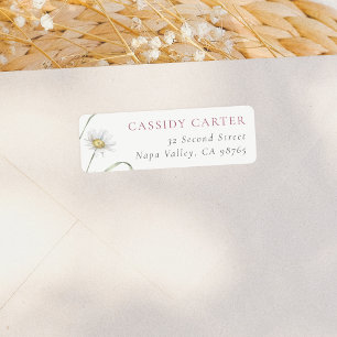 Watercolor Wildflower Name Surname Return Address Label