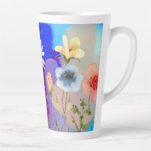 Watercolor Wildflower natural Art Latte Mug