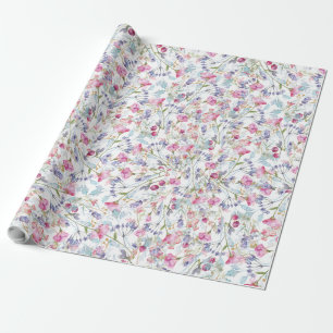 Watercolor Wildflower Pattern Wrapping Paper