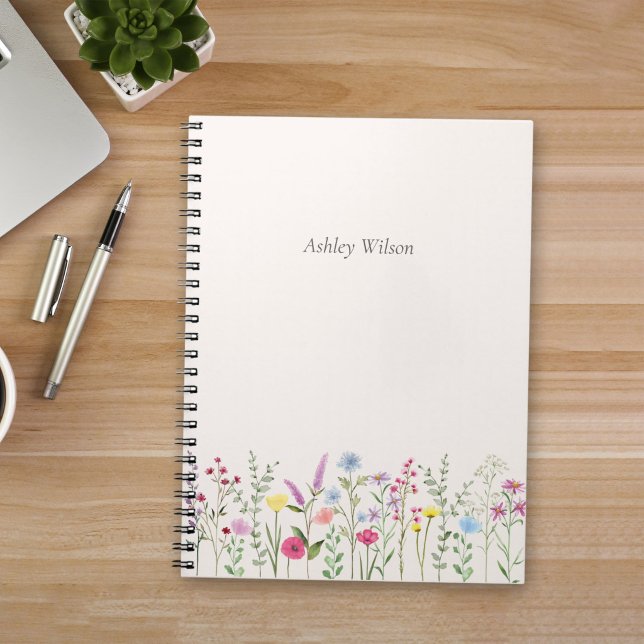 Watercolor Wildflower Personalised Notebook (Creator Uploaded)