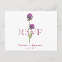 Watercolor Wildflower Pink Floral RSVP Menu Option