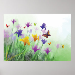 Watercolor Wildflower Poster