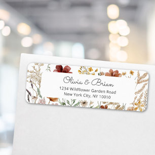 Watercolor Wildflower Pretty Floral Return Address Label