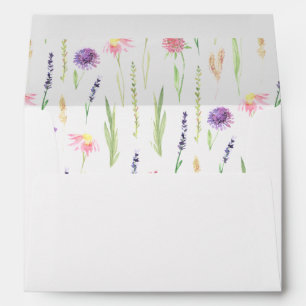Watercolor Wildflower Return Address Envelope