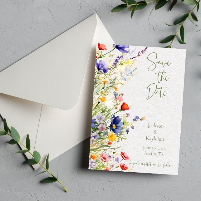 Watercolor Wildflower Save the Date  (Creator Uploaded)