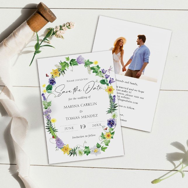 Watercolor Wildflower Save The Date (Creator Uploaded)