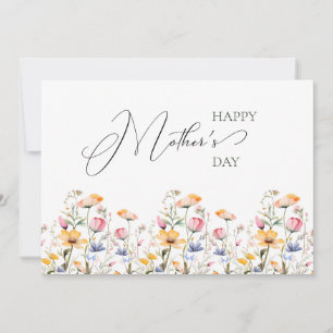 Watercolor Wildflower Spring Meadow Mother's Day Holiday Card