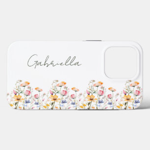 Watercolor Wildflower Spring Meadow Valentines Day iPhone 13 Pro Case