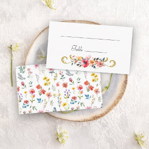 Watercolor Wildflower Spring Summer Wedding Place Card