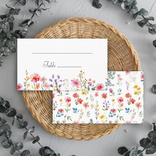 Watercolor Wildflower Spring Summer Wedding Place Card