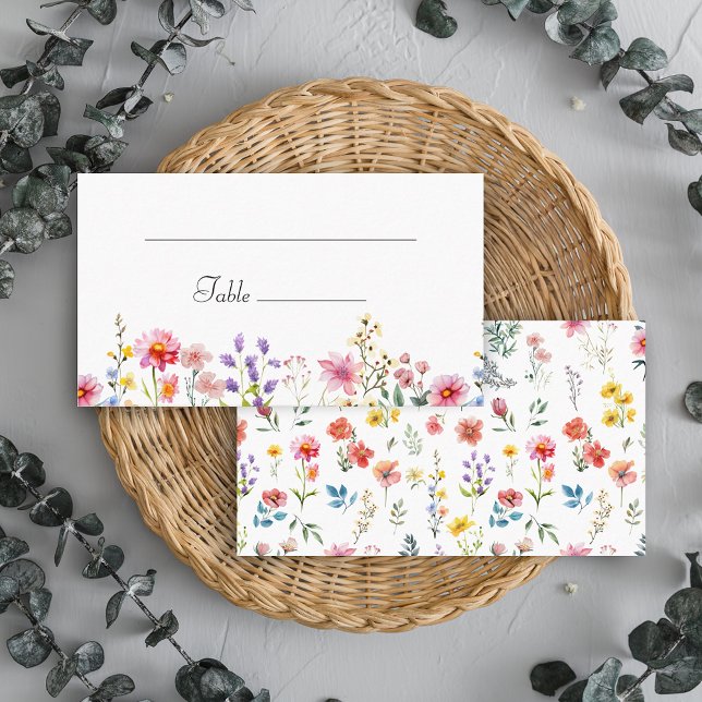 Watercolor Wildflower Spring Summer Wedding Place Card (Creator Uploaded)
