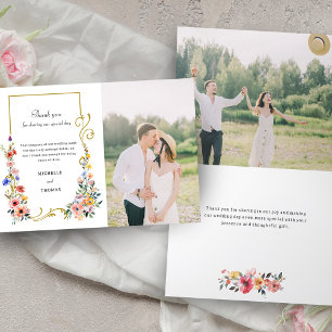 Watercolor Wildflower Spring Summer Wedding Thank You Card