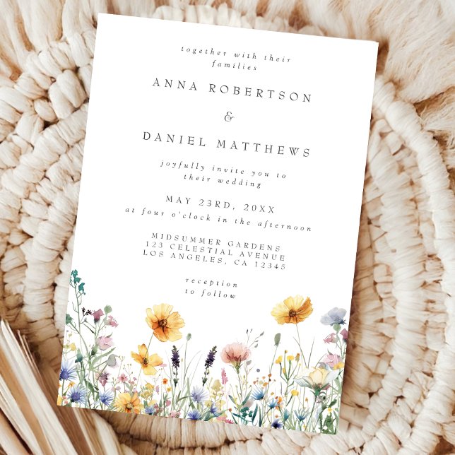 Watercolor Wildflower Spring Wedding Invitation (Creator Uploaded)
