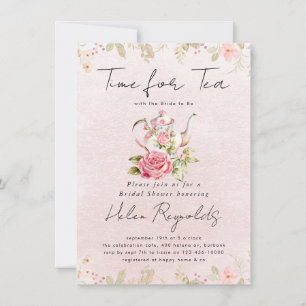Watercolor Wildflower Tea Party Bridal Shower Announcement