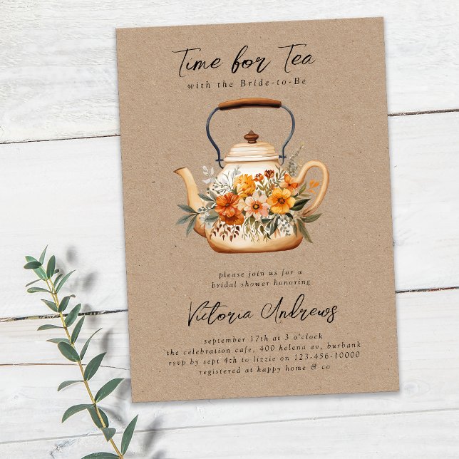 Watercolor Wildflower Tea Party Bridal Shower Invitation (Creator Uploaded)