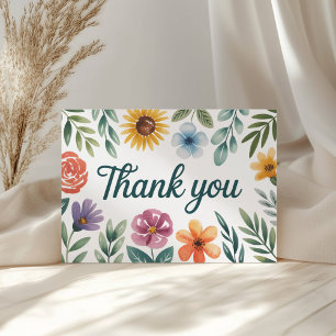 Watercolor Wildflower Thank You Card