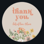 Watercolor Wildflower Thank You Sticker<br><div class="desc">Wildflower Thank You Stickers
Ready to be personalised by you!</div>