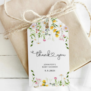 Watercolor wildflower thank you tag