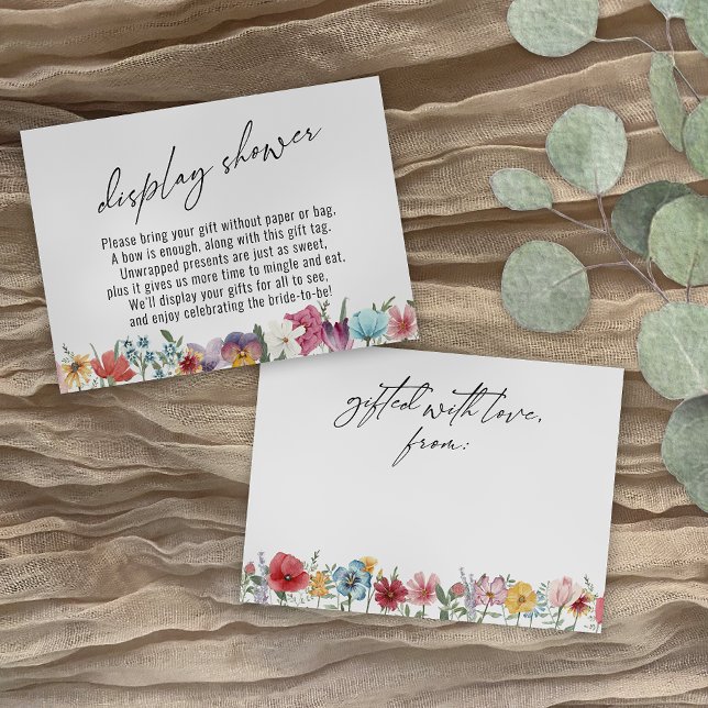 Watercolor Wildflower Typography Display Shower Enclosure Card (Creator Uploaded)