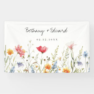 Watercolor Wildflower Wedding Banner