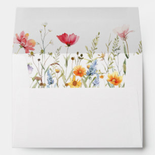 Watercolor Wildflower Wedding Envelope
