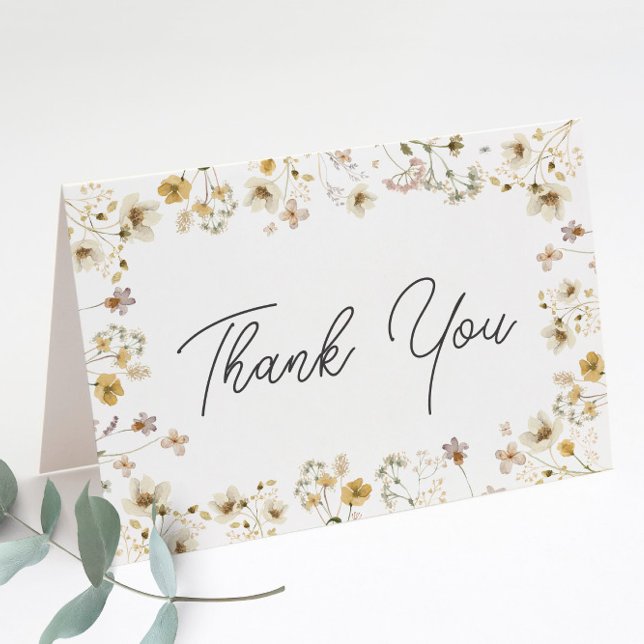 Watercolor Wildflower Wedding Folded Thank You (Creator Uploaded)