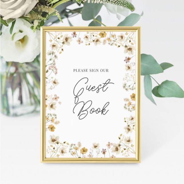 Watercolor Wildflower Wedding Guest Book Sign (Creator Uploaded)