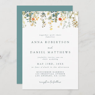 Watercolor Wildflower Wedding Invitation
