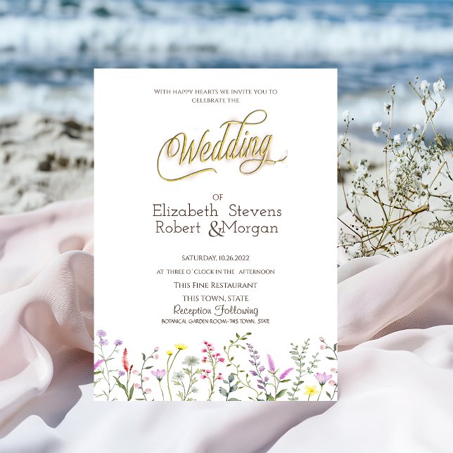 Watercolor Wildflower Wedding Invitation (Creator Uploaded)