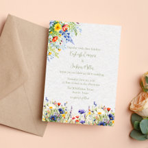 Watercolor Wildflower Wedding Invitation