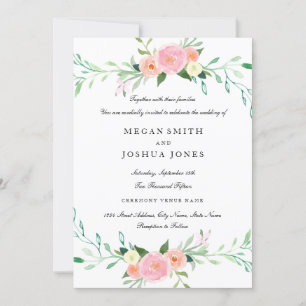 Watercolor Wildflower Wedding Invitation