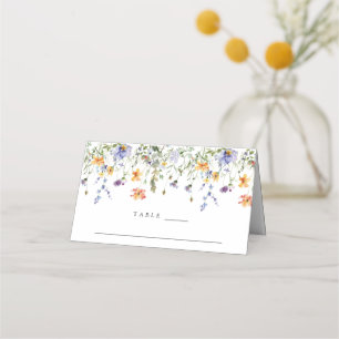 Watercolor Wildflower Wedding Place Card