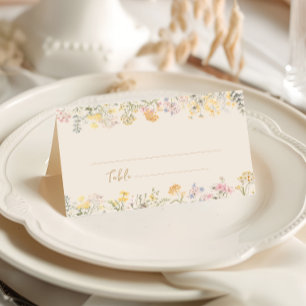 Watercolor Wildflower Wedding Place Card