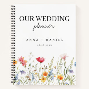 Watercolor Wildflower Wedding Planner Notebook