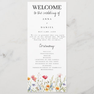 Watercolor Wildflower Wedding Program