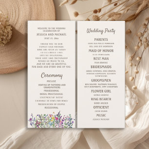 Watercolor Wildflower Wedding Program 