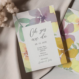 Watercolor Wildflower Wedding Reception Invitation