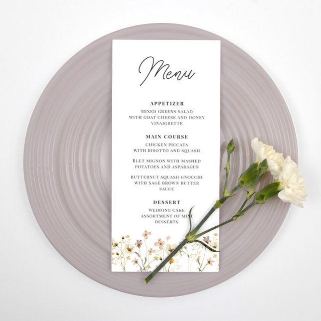 Watercolor Wildflower Wedding Reception Menu (Creator Uploaded)